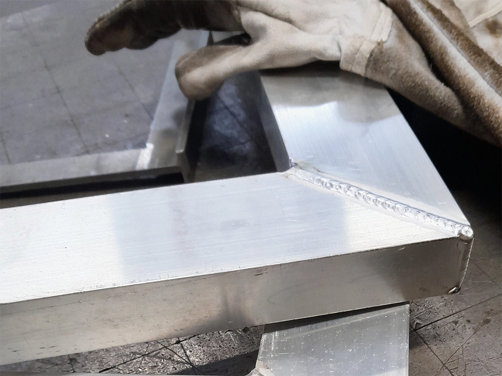 Aluminiumsvejsning - 90 grader